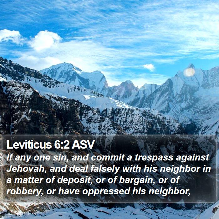 Leviticus 6:2 ASV Bible Study