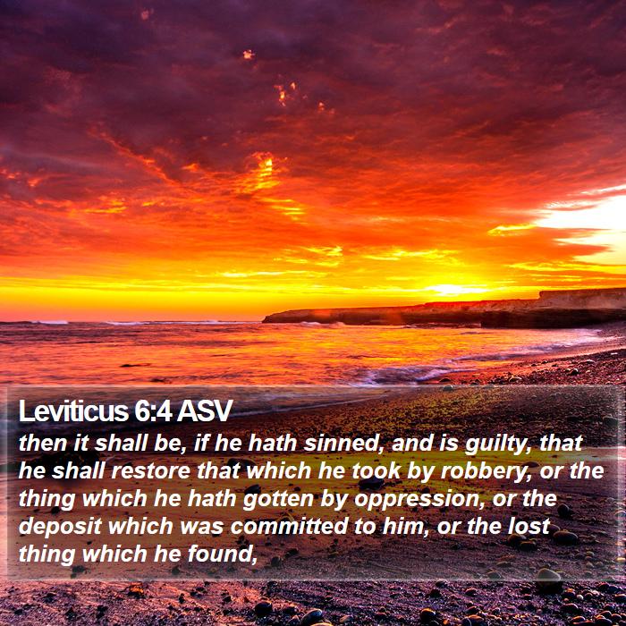 Leviticus 6:4 ASV Bible Study