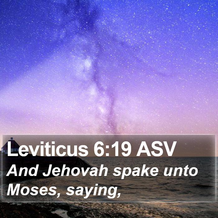 Leviticus 6:19 ASV Bible Study