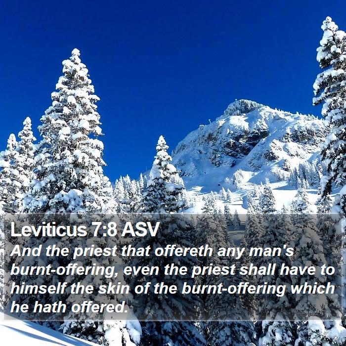 Leviticus 7:8 ASV Bible Study