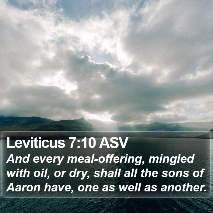 Leviticus 7:10 ASV Bible Study