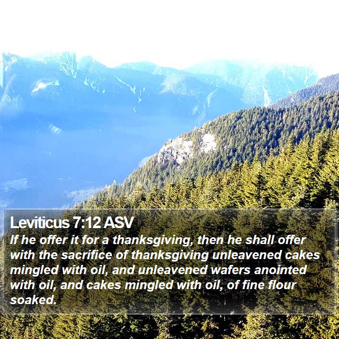 Leviticus 7:12 ASV Bible Study