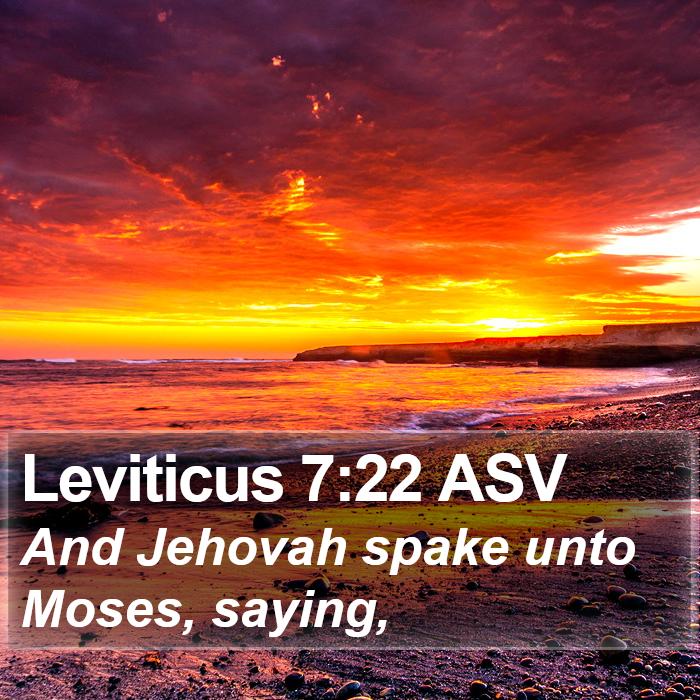 Leviticus 7:22 ASV Bible Study