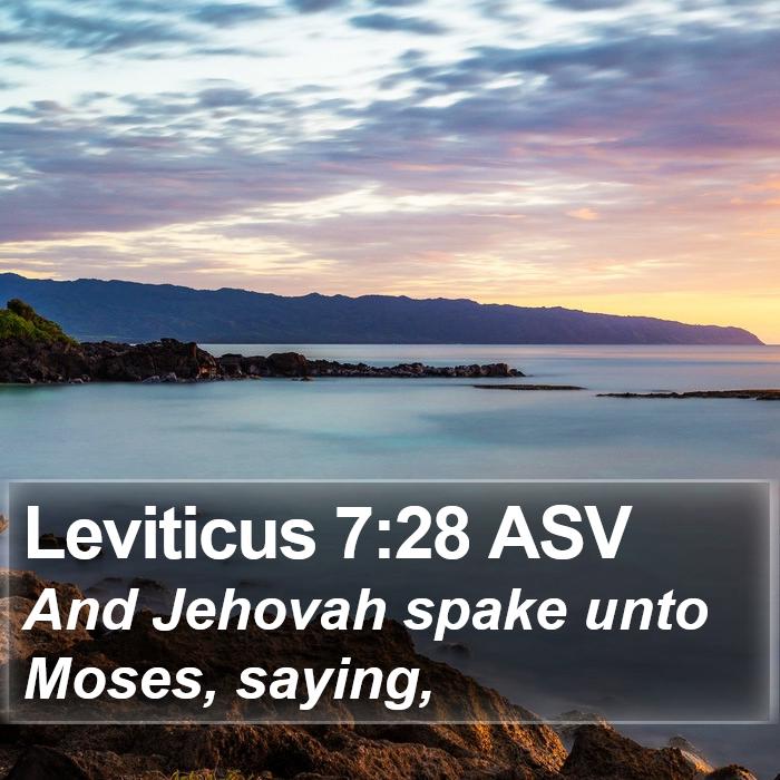 Leviticus 7:28 ASV Bible Study