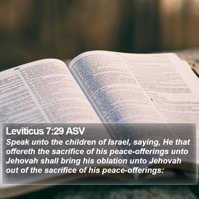 Leviticus 7:29 ASV Bible Study