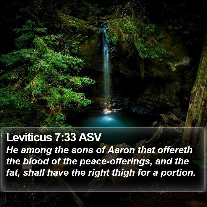 Leviticus 7:33 ASV Bible Study