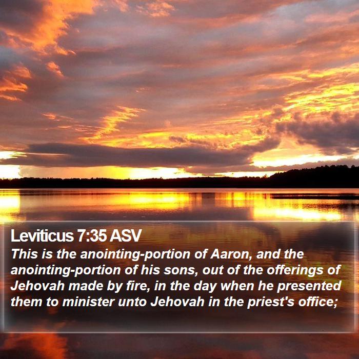 Leviticus 7:35 ASV Bible Study