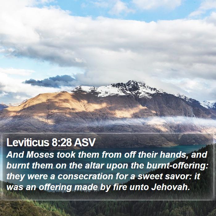 Leviticus 8:28 ASV Bible Study