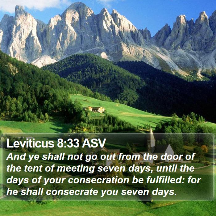 Leviticus 8:33 ASV Bible Study