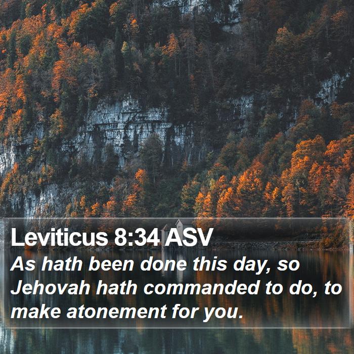 Leviticus 8:34 ASV Bible Study