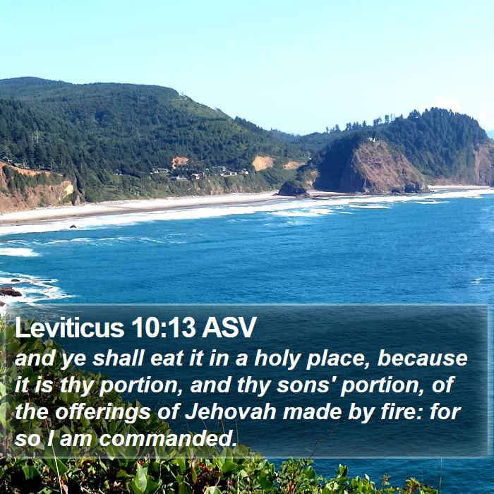 Leviticus 10:13 ASV Bible Study