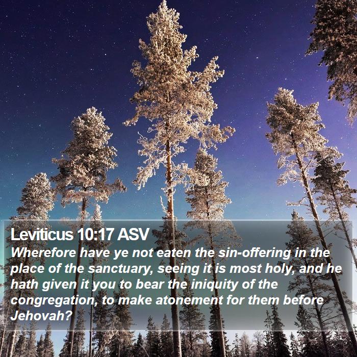 Leviticus 10:17 ASV Bible Study