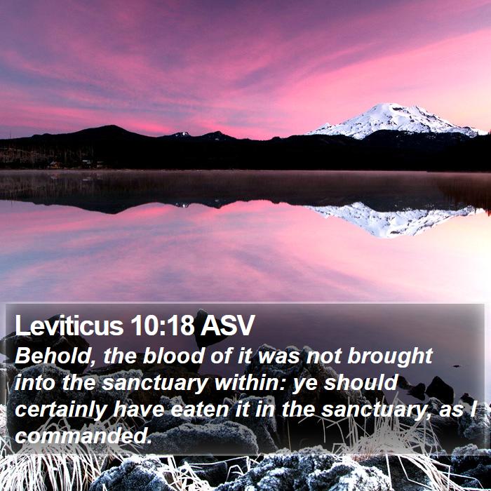 Leviticus 10:18 ASV Bible Study