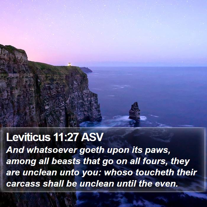 Leviticus 11:27 ASV Bible Study