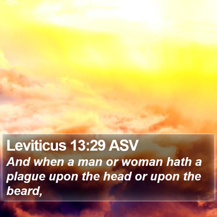 Leviticus 13:29 ASV Bible Study