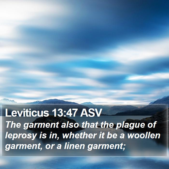 Leviticus 13:47 ASV Bible Study