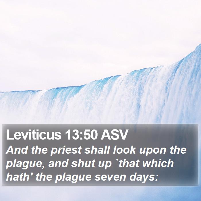 Leviticus 13:50 ASV Bible Study