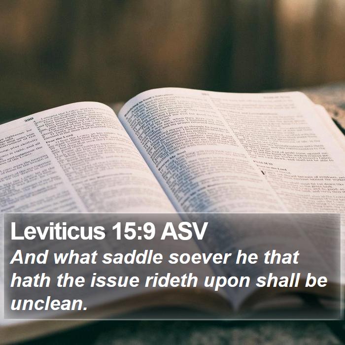 Leviticus 15:9 ASV Bible Study