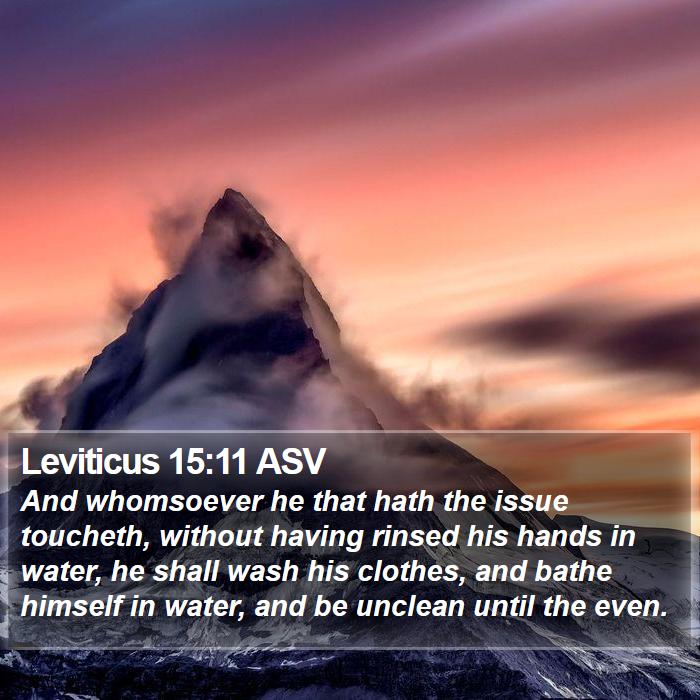 Leviticus 15:11 ASV Bible Study