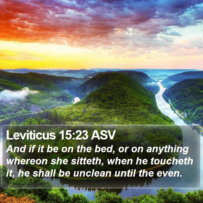 Leviticus 15:23 ASV Bible Study