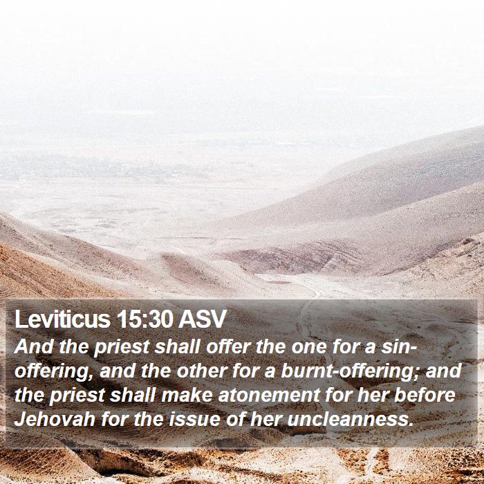 Leviticus 15:30 ASV Bible Study