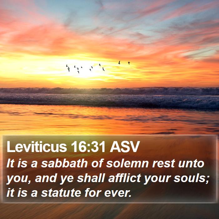 Leviticus 16:31 ASV Bible Study