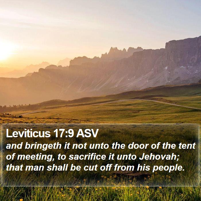 Leviticus 17:9 ASV Bible Study