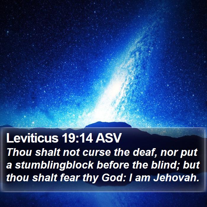 Leviticus 19:14 ASV Bible Study