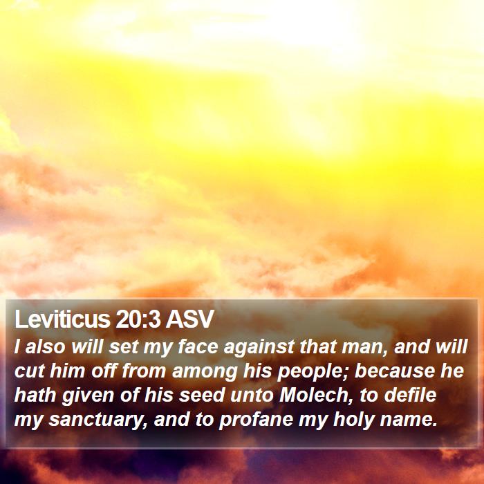 Leviticus 20:3 ASV Bible Study