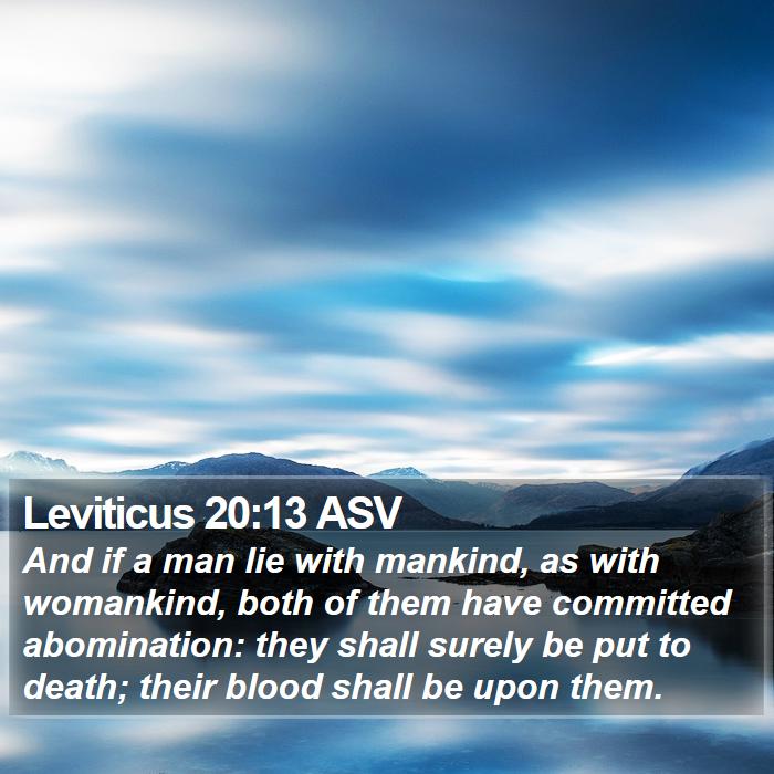 Leviticus 20:13 ASV Bible Study