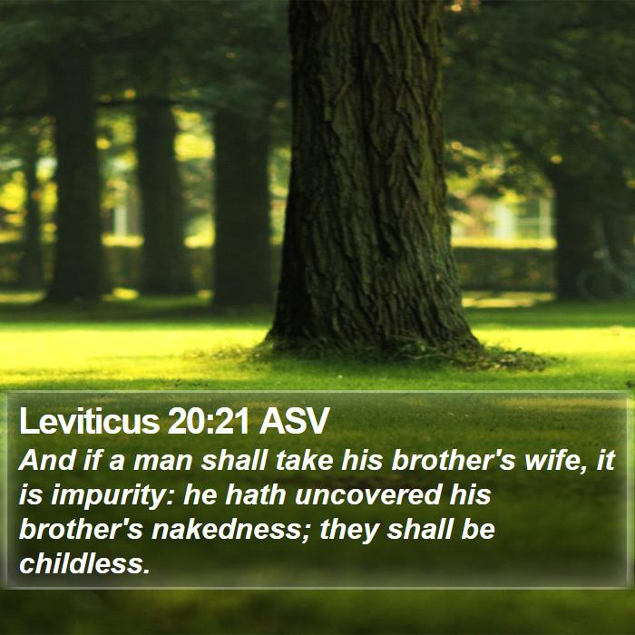 Leviticus 20:21 ASV Bible Study