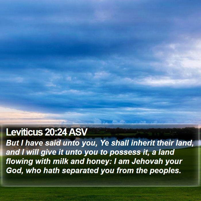 Leviticus 20:24 ASV Bible Study