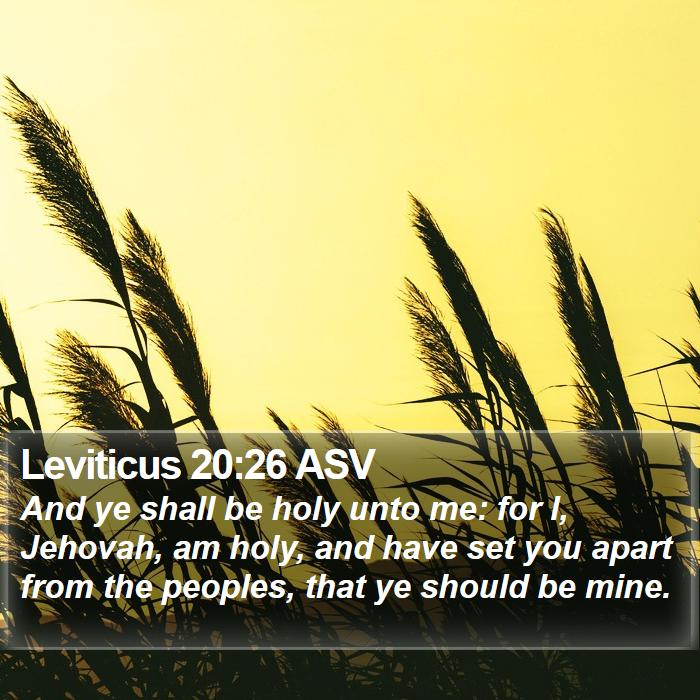 Leviticus 20:26 ASV Bible Study