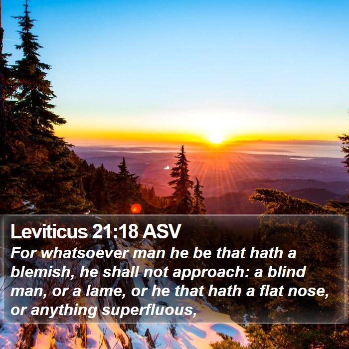 Leviticus 21:18 ASV Bible Study