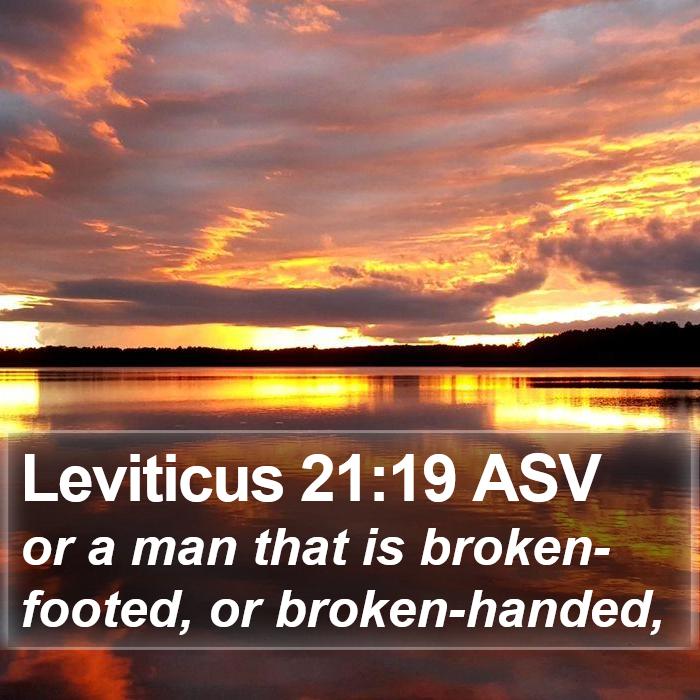 Leviticus 21:19 ASV Bible Study