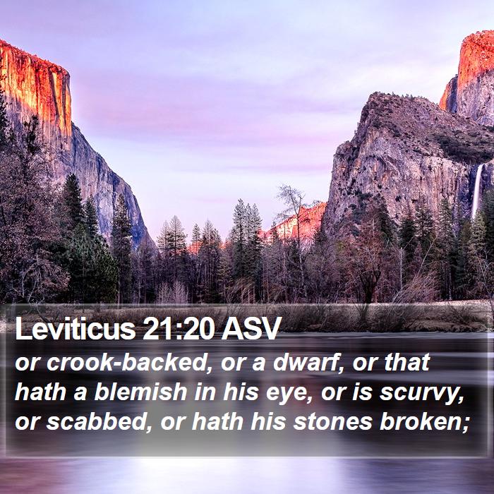 Leviticus 21:20 ASV Bible Study