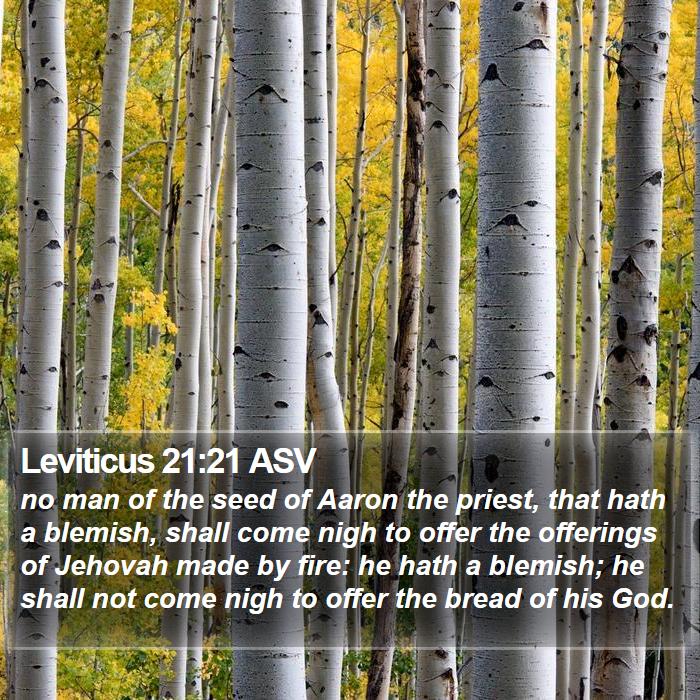 Leviticus 21:21 ASV Bible Study