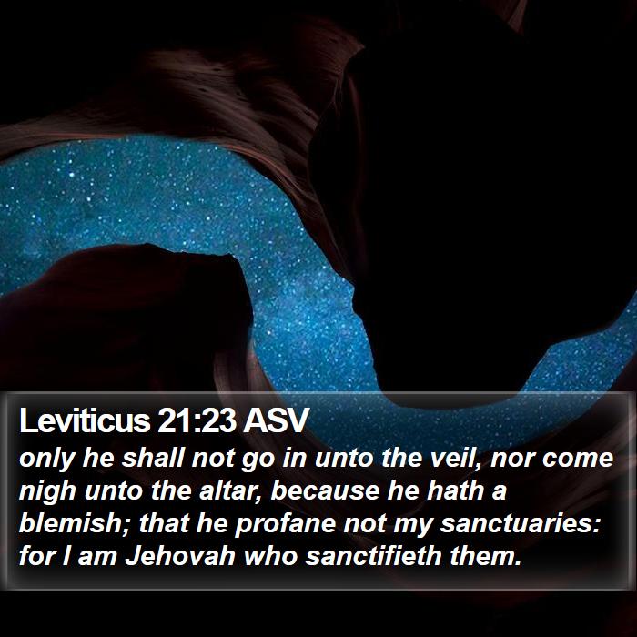 Leviticus 21:23 ASV Bible Study