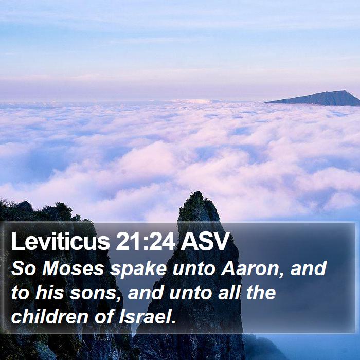 Leviticus 21:24 ASV Bible Study