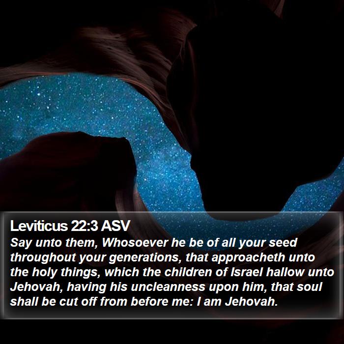 Leviticus 22:3 ASV Bible Study