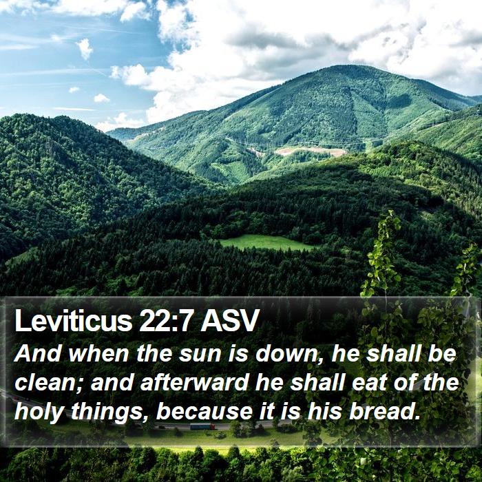 Leviticus 22:7 ASV Bible Study