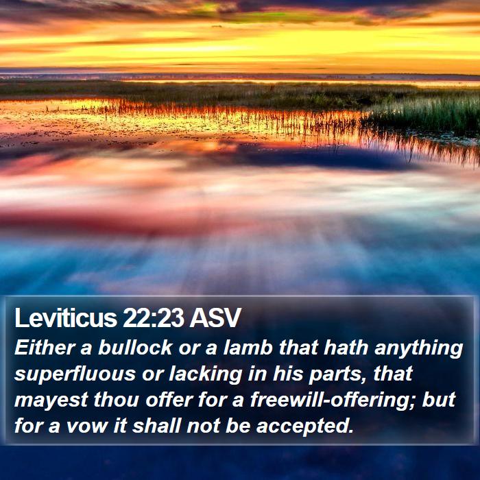 Leviticus 22:23 ASV Bible Study