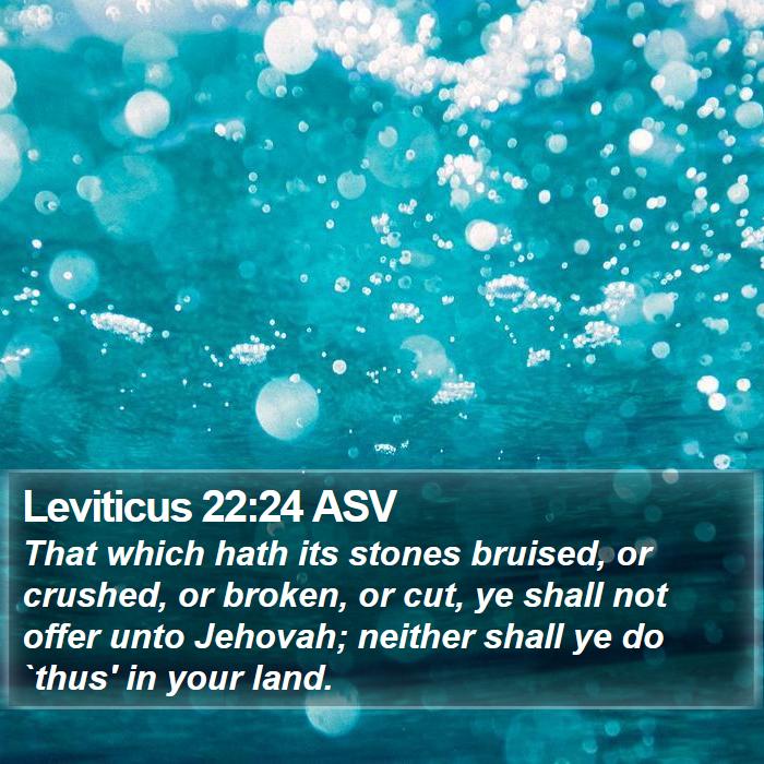 Leviticus 22:24 ASV Bible Study