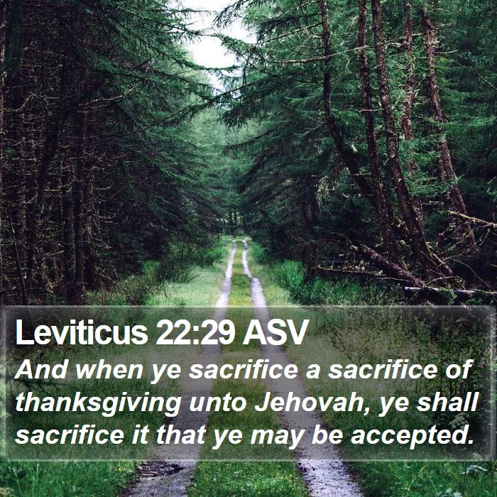 Leviticus 22:29 ASV Bible Study