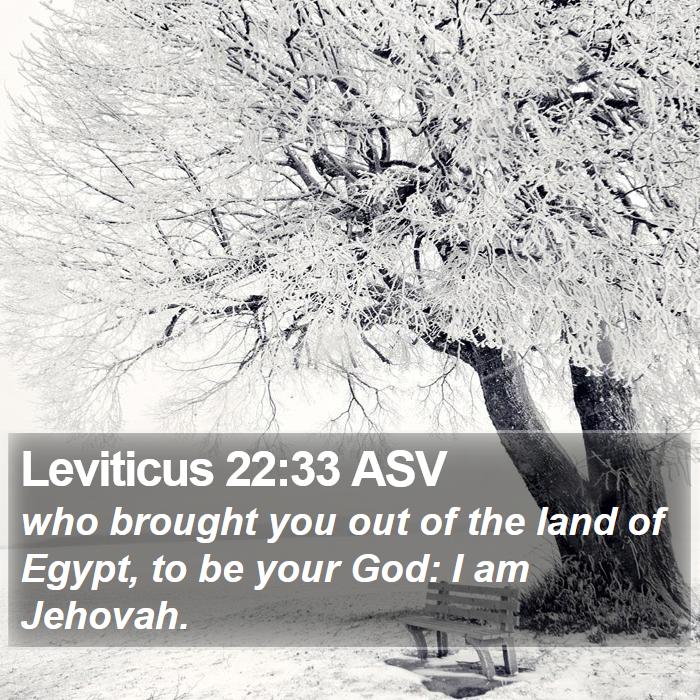 Leviticus 22:33 ASV Bible Study