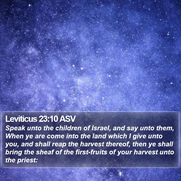 Leviticus 23:10 ASV Bible Study