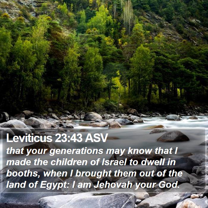 Leviticus 23:43 ASV Bible Study