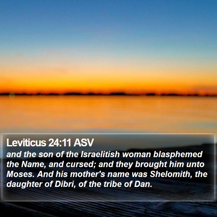 Leviticus 24:11 ASV Bible Study