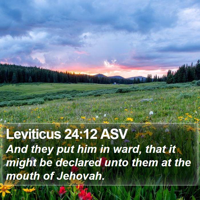 Leviticus 24:12 ASV Bible Study