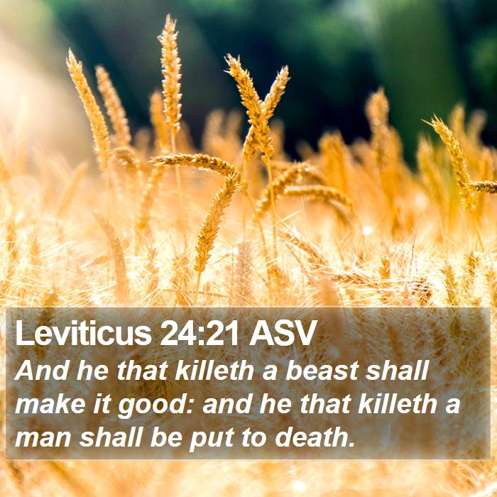 Leviticus 24:21 ASV Bible Study